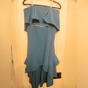 Halston heritage cobalt blue cocktail dress with beaded detail size 8 NWT